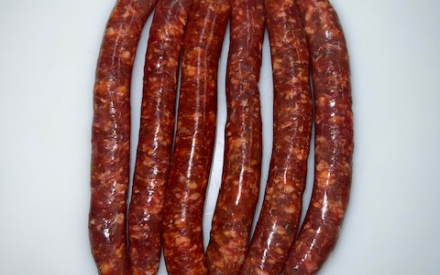 merguez de pays   (95% boeuf/5 %  porc) 6 pieces 500 grs environ