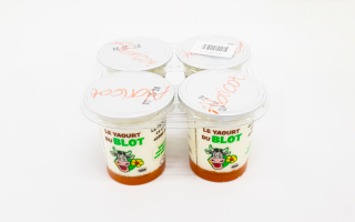 Yaourt du GAEC du rocher du "blot" sur lit Abricots x4 (500gr)