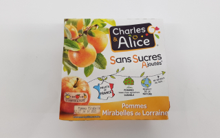 Compote pomme mirabelles x4 (388gr)