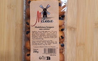 Madeleines  Longues aux raisins 250gr