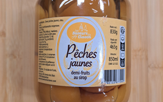 OREILLIONS PECHES JAUNES AU SIROP 720 ML