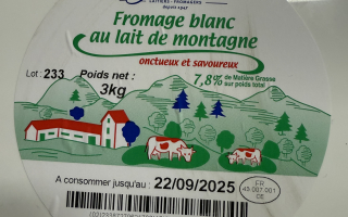 Fromage blanc 40% Mg Gérentes x 3kg