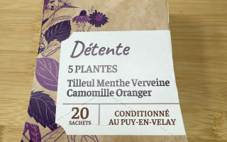 DETENTE 5 PLANTES TILLEUL MENTHE VERVEINE CAMOMILLE ORANGER BIO 36 G