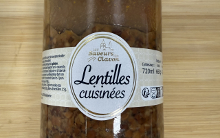 Lentilles cuisinées à la graisse d'oies "les saveurs du clavon"  720 ml