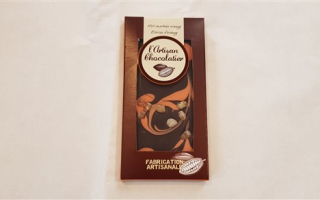 chocolat noir marbré orange et écorces l'artisan chocolatier (100gr)
