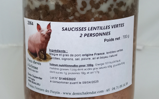 SAUCISSES LENTILLES VERTES (700g)