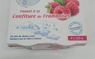 Yaourt sur lit framboises gérentes x4 (4x125gr)